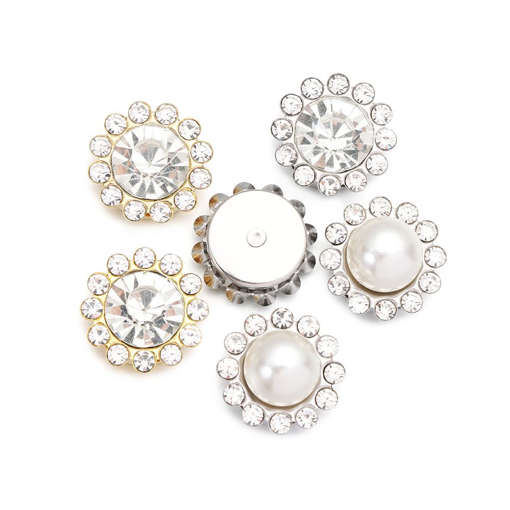 TEALY Set 10 Ghim Cài Áo Hình Hoa Đính Ngọc Trai/Đá Pha Lê/Ngọc Trai Giả Dùng Trang Trí Thủ Công