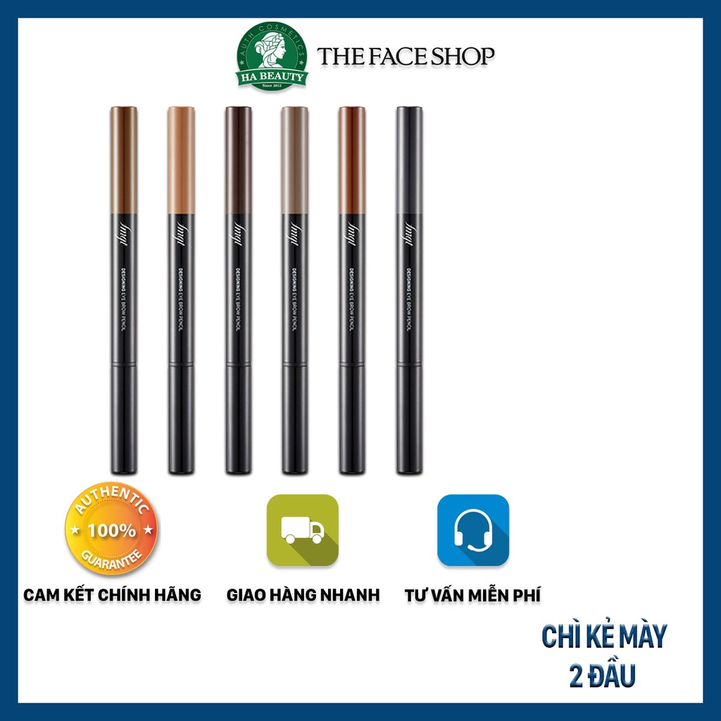 Chì kẻ mày trang điểm chân mày lông mày The Face Shop fmgt Designing Eyebrow Pencil 0.25g