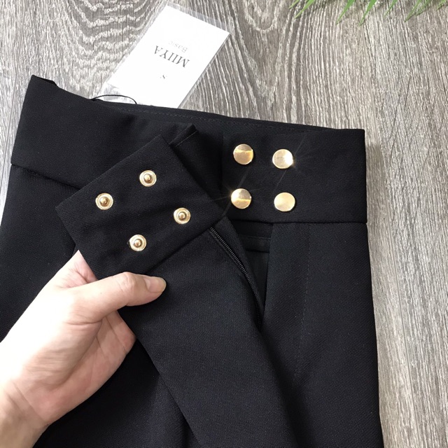 Quần baggy nữ công sở cạp cao bản to hách chân, vải vintex đủ size