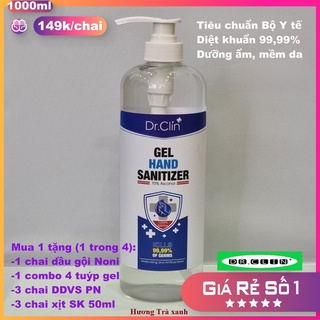 Chai 1000ml Nước Rửa Tay Khô Sát Khuẩn Gel 🅳🆁.🅲🅻🅸🅽⁺ Dưỡng Ẩm Mềm Da [Mua 1 Tặng 1chai]