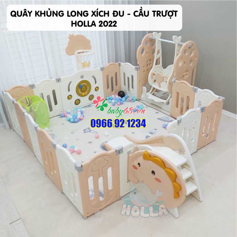 Quây Khủng Long + Xích đu + Cầu trượt Holla 2022