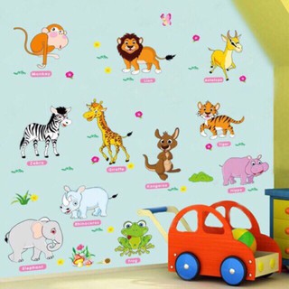 Decal dán tường vườn thú tiếng anh 01