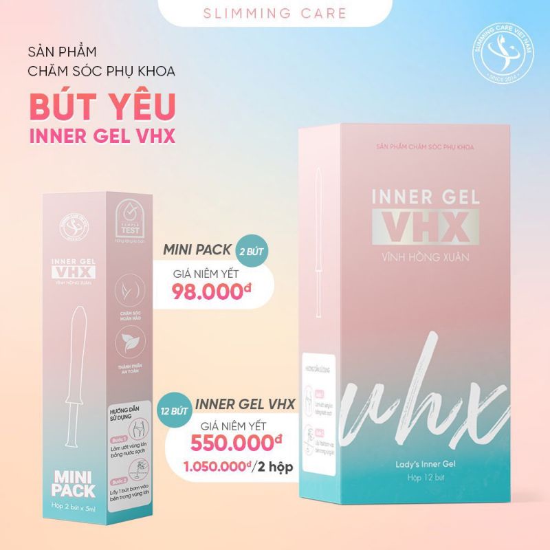 Bút Yêu Inner Gel VHX Vĩnh Hồng Xuân Slimming Care Se Khít Đỉnh Cao hộp 2 bút