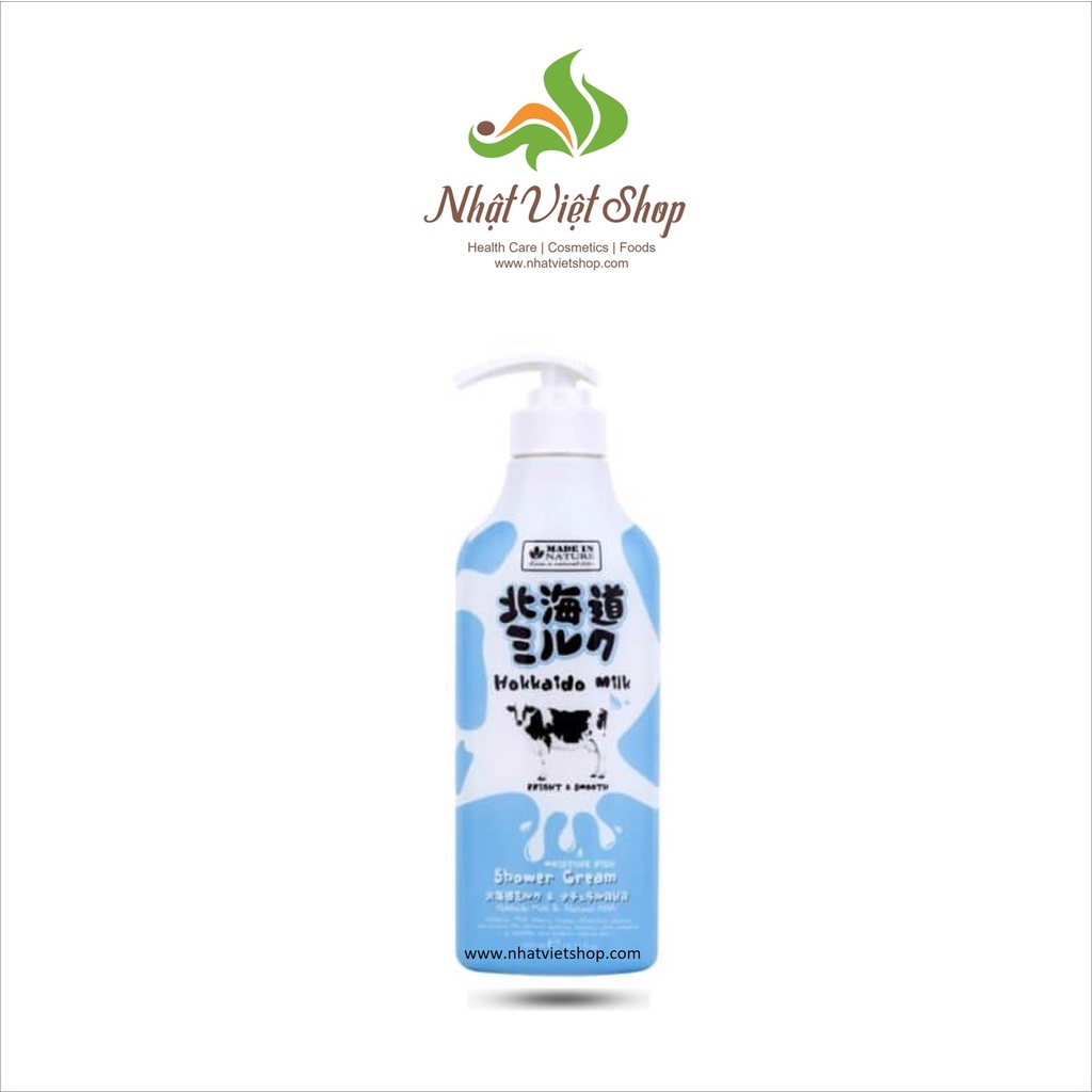 Sữa tắm dưỡng ẩm & mịn da Make in Nature Hokkaido Milk Moisture Rich Shower Cream 450ml