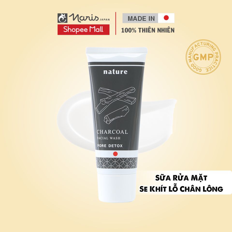 Sữa Rửa Mặt se khít lỗ chân lông Naris Nature Charcoal 100g