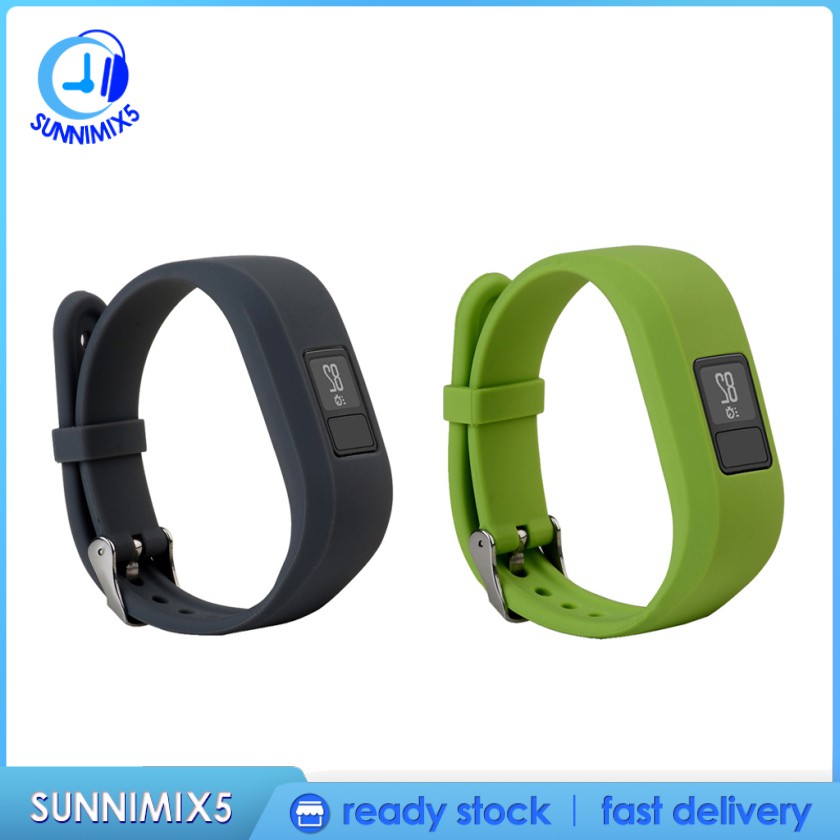 Set 2 Dây Đeo Cổ Tay Khóa Kim Loại Thay Thế Cho Garmin Vivofit 3