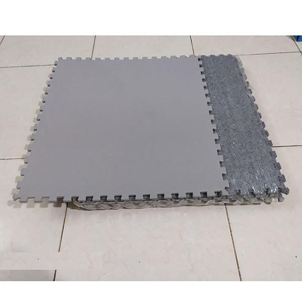 Combo 4  tấm xốp ghép, mặt thảm nỉ dày 0,6cm/tấm, nhiều kích thước màu xám sáng