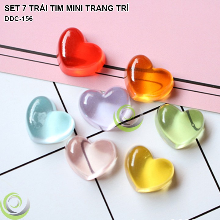 SET COMBO 7 TRÁI TIM ICON LOGO TRANG TRÍ DECOR CHỤP ẢNH SẢN PHẨM INS DDC-156