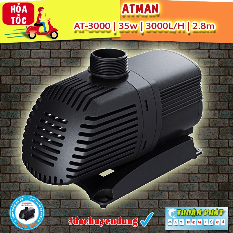 Máy bơm Hồ Cá Atman AT-3000  Siêu tiết kiệm điện, Bơm Hồ cá Koi, cá kiểng