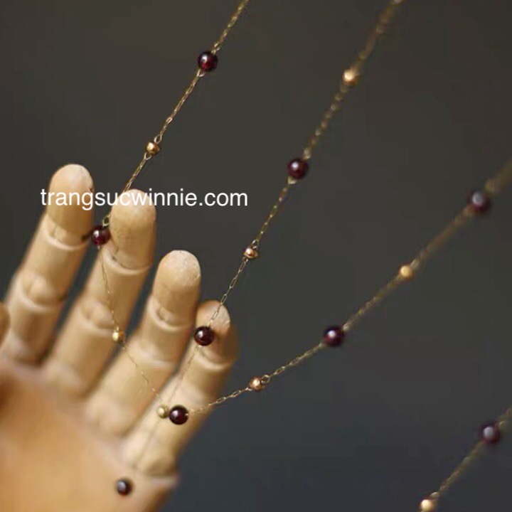 Dây chuyền nữ titan Garnet
