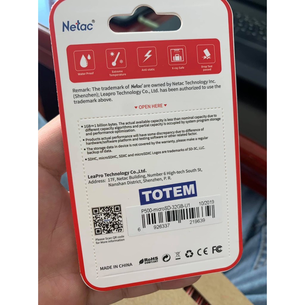 Thẻ Nhớ Netac 32GB - Hàng chính hãng