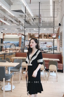 Váy thụng đuôi cá phối ren