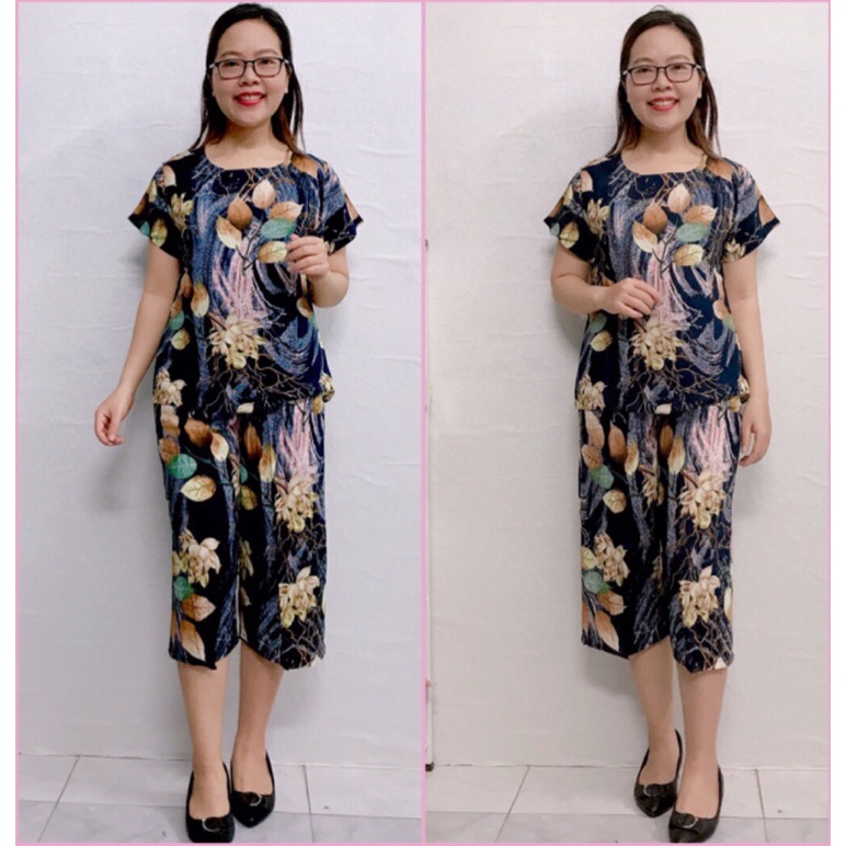 Bộ Đồ Trung Niên Chất Lanh Quần Lửng Tay Cộc
