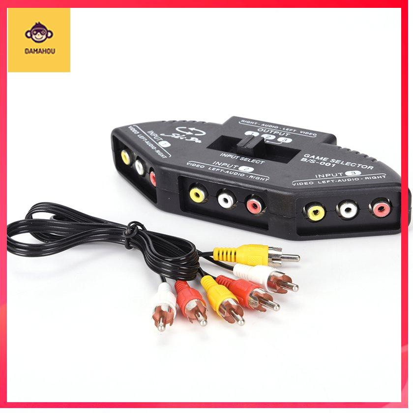 Bộ Chia 3 Cổng Av Rca Kèm Dây Cáp Rca 3 Rca Chuyên Dụng