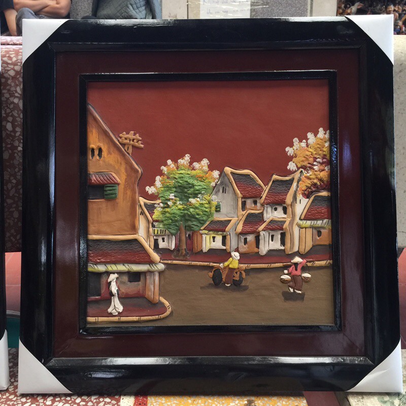 Tranh gốm Bát Tràng GIÁ RẺ 34x34