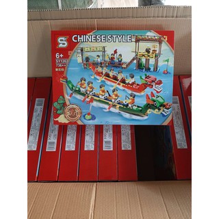 Lắp ghép Mô hình lễ hội đua thuyền rồng sy1262