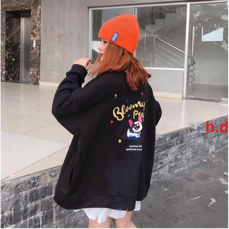 Áo cadigan Cún Pup Pychất nỉ bông có cúc dọc áoThời trang nữ mùa đông khoác ngoàiphong cách hàn quốc
