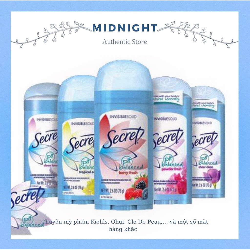 ☛☛ Lăn Nách Khử Mùi Secret USA Cho Nữ Invisible Solid Cao Cấp ☚☚