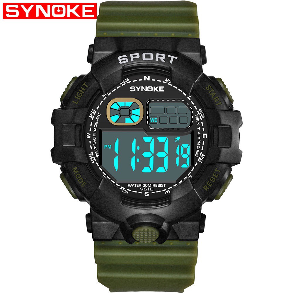 Đồng hồ điện tử thể thao thời trang trang nam dây nhựa cao cấp SYNOKE PKHRSNK017