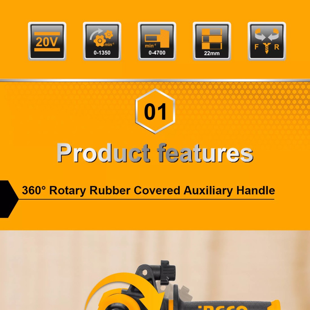 MÁY KHOAN ĐỤC BÊ TÔNG 20V INGCO CRHLI2201 CRHLI202287