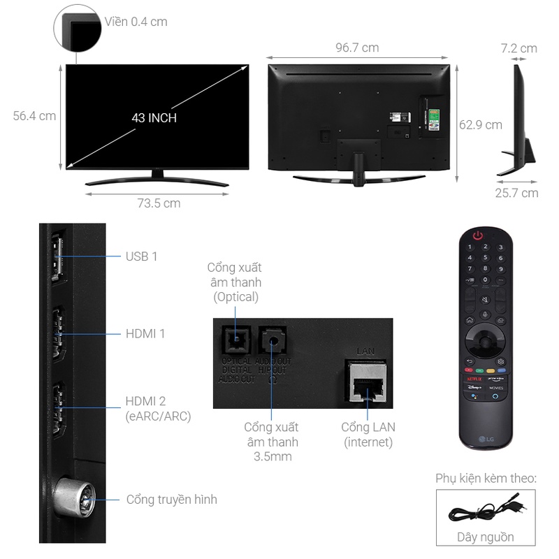 Smart Tivi LG 4K 43 inch 43UP8100PTB - MIỄN PHÍ LẮP ĐẶT - BẢO HÀNH TẬN NHÀ