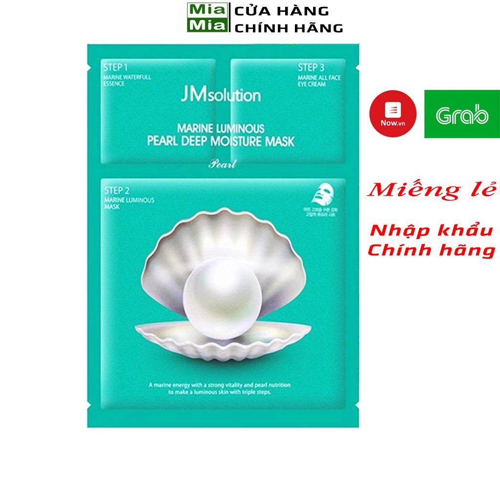 Mặt nạ JM Solution ngọc trai 3 bước (Miếng Lẻ) JMSolution Marine Luminous Pearl Deep Moisture Mask cấp ẩm dưỡng trắng | BigBuy360 - bigbuy360.vn