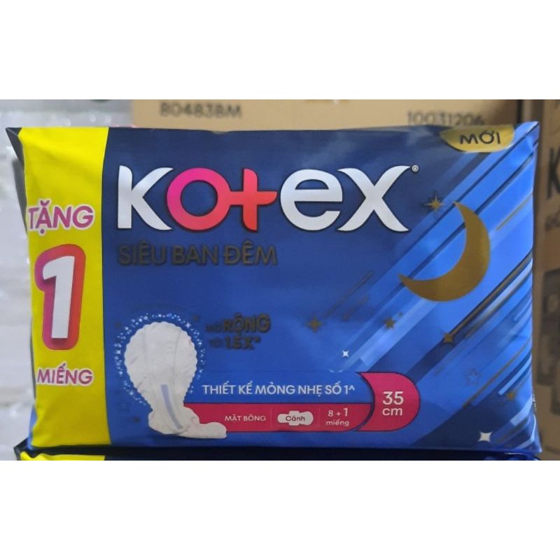 Băng vệ sinh Kotex Ban đêm 35cm 8M TẶNG 1M