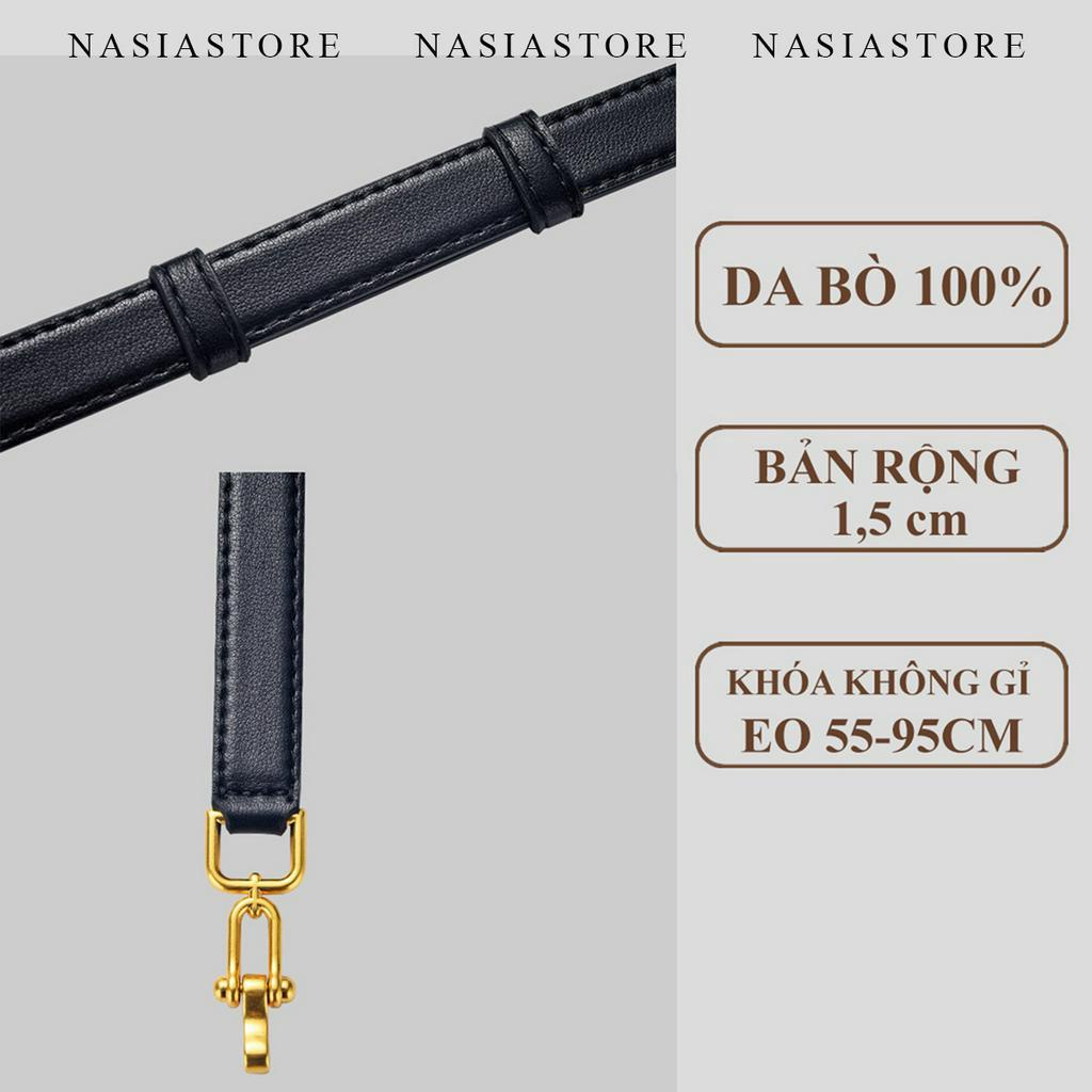 ĐAI VÁY nữ nhỏ 1.5cm nasiastore - THẮT LƯNG nữ bản nhỏ nịt áo váy tròn nhỏ cài tiện lợi - Đai thắt áo nhỏ TLSU12