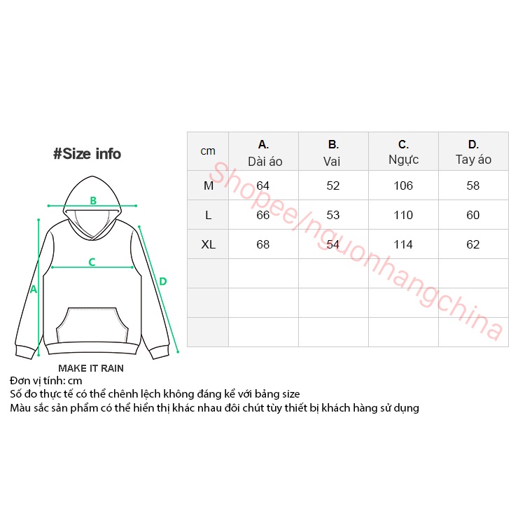 Áo Hoodie Make It Rain Heybig màu xanh lá họa tiết chữ in