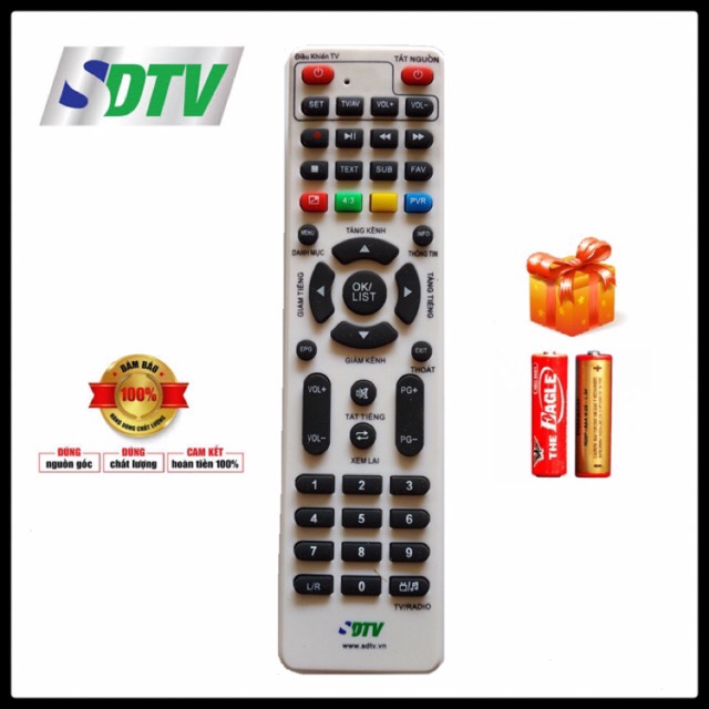 Điều khiển đầu thu DVB T2 SDTV - 17HD