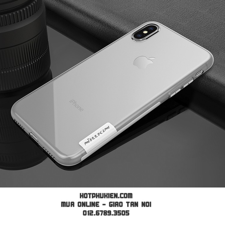 Ốp lưng dẻo silicon iPhone X / Xs  chính hãng Nillkin mỏng 0.6mm chống trầy tuyệt đối