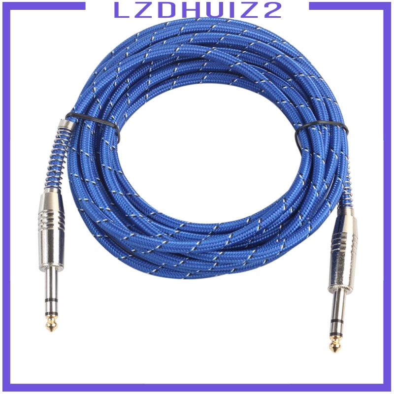 Dây Cáp Nylon Bện Nối Đàn Guitar Bass 1m 6.35mm 1 / 4 TRS