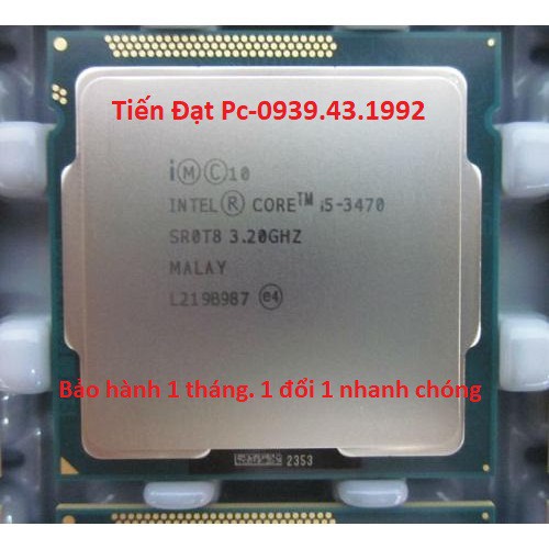 CPU Core i5 3470 3.6GHz (4 lõi, 4 luồng) + Tặng keo tản nhiệt + Fan CPU