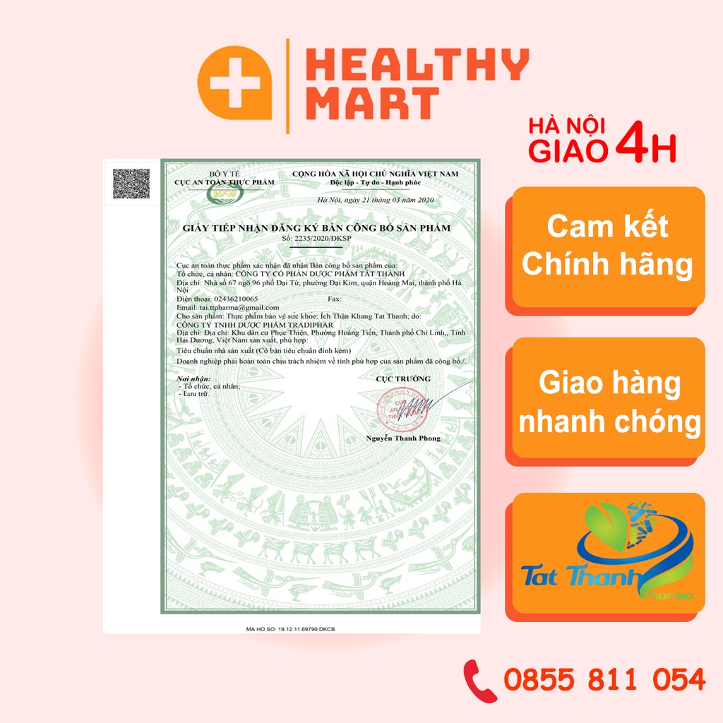 ✔️️️Bổ thận, tăng chất lượng tinh trùng Ích Thận Khang - Hộp 30v Bổ thận tráng dương - Tất Thành Pharma
