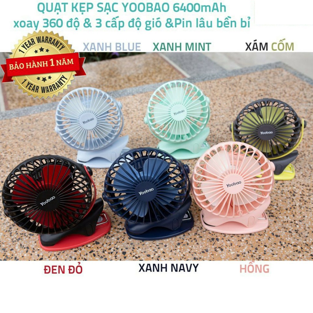 Quạt tích điện dùng liên tục 32 tiếng Y-F04 6400mAh- Hàng chính hãng YOOBAO | BigBuy360 - bigbuy360.vn