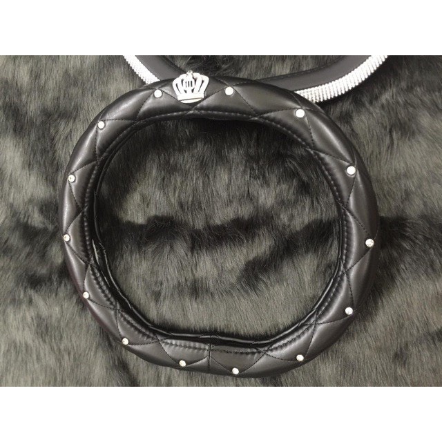 Bọc vô lăng xe Peugeot 2008, 3008,5008 hình vương miện, chất liệu Da mềm cao cấp