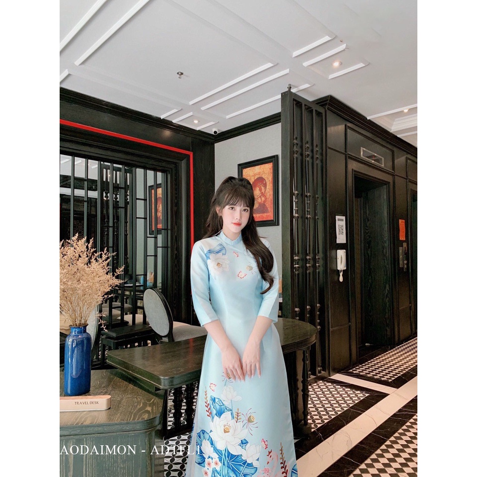 Áo Dài Nữ Taffa Lụa Hồng Cao Cấp