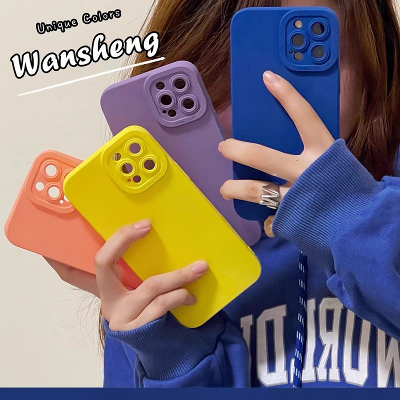 Ốp TPU mềm mịn màu trơn cạnh vuông Pro Camera iP 7 8 X XR 11 12 13 Pro Max (Loại Tốt) [1/3]