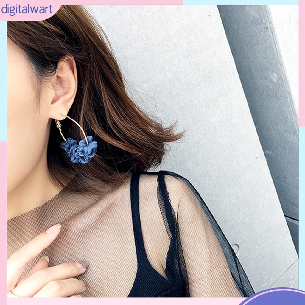 Dg✌❤ Bông Tai Kim Loại Hình Tròn Lớn Thanh Lịch Dành Cho Nữ