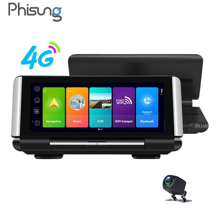 Camera hành trình Phisung K7 đặt taplo ô tô 4G, wifi, 7 inch tích hợp cam lùi | BigBuy360 - bigbuy360.vn