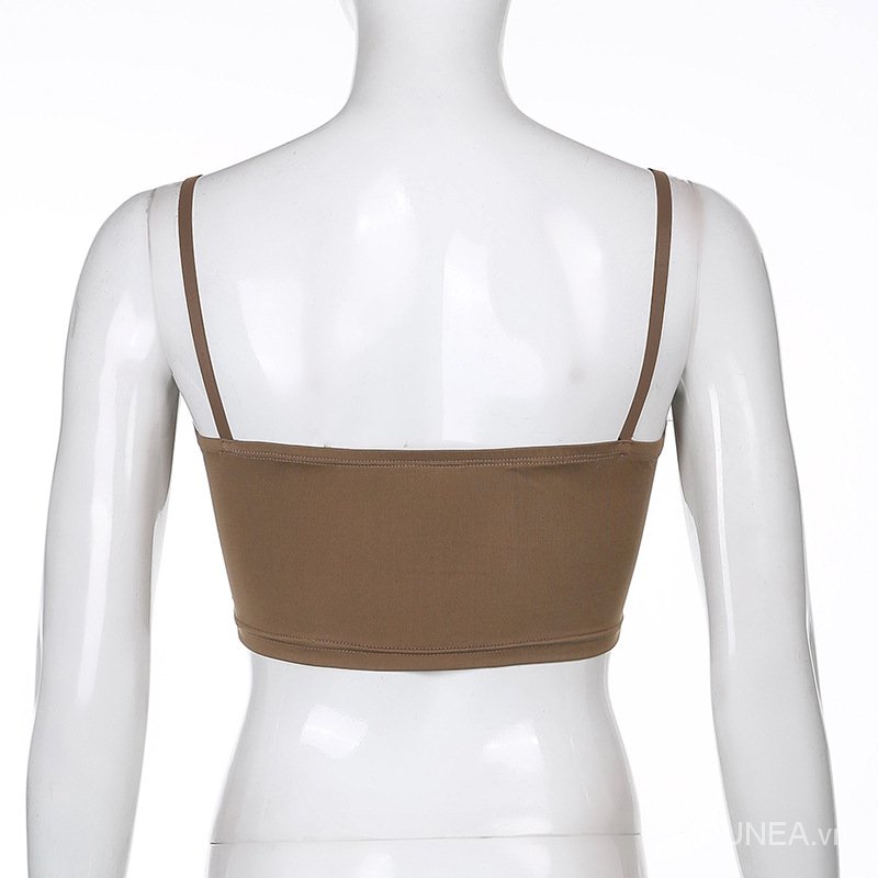 DUNEA Áo tanktop hai dây thiết kế cổ chữ V thời trang gợi cảm dành cho nữ