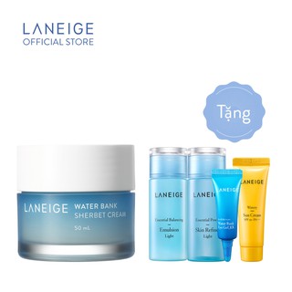 Kem dưỡng da giàu độ ẩm LANEIGE Water Bank Sherbet Cream 50ml + Tặng Bộ cân bằng và chăm sóc da LANEIGE