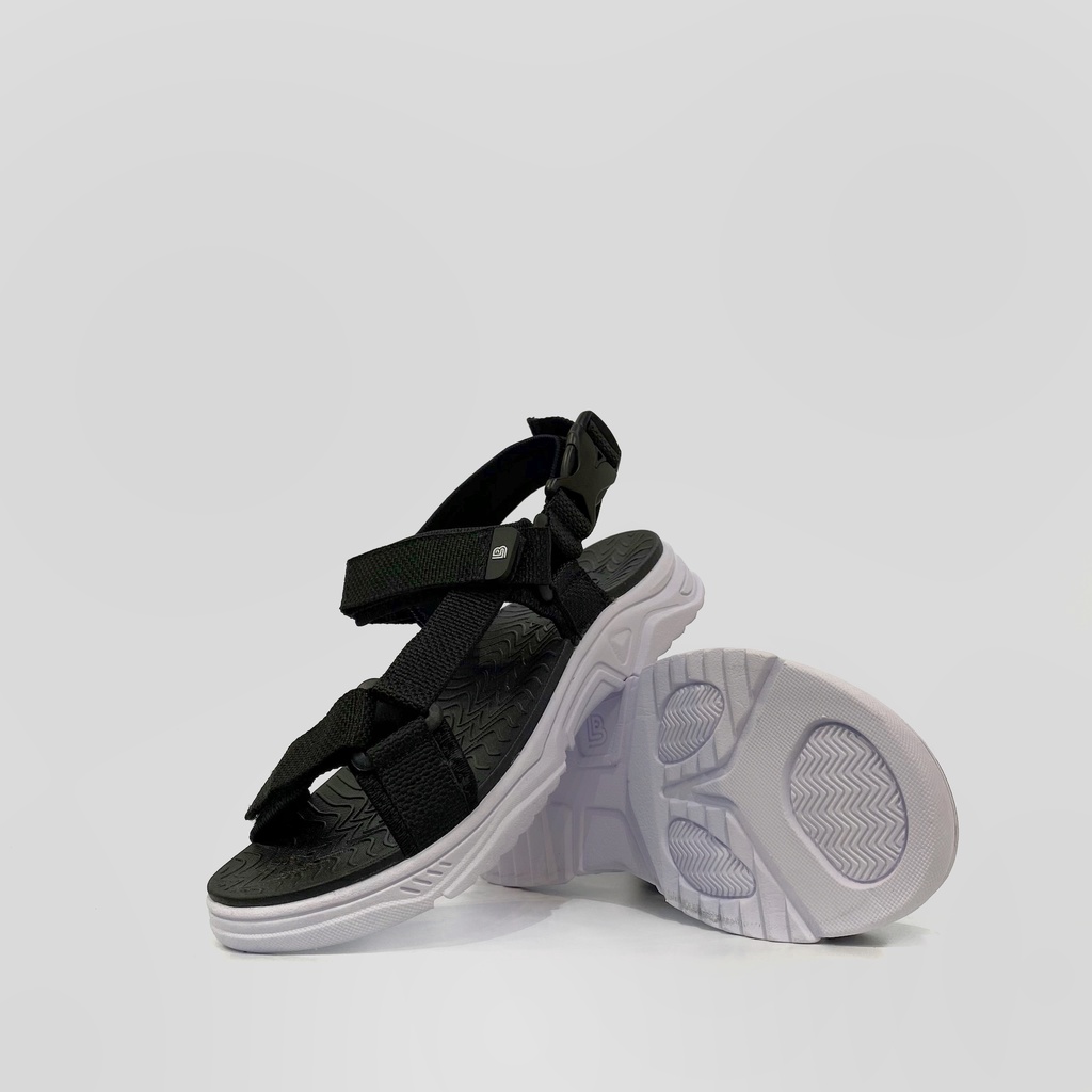 Giày Sandal Nam Nữ Unisex The BiLy Quai Chéo Dây Dù Đế Phylon Siêu Êm Nhẹ Màu Đen-BLDTMD01-Đen
