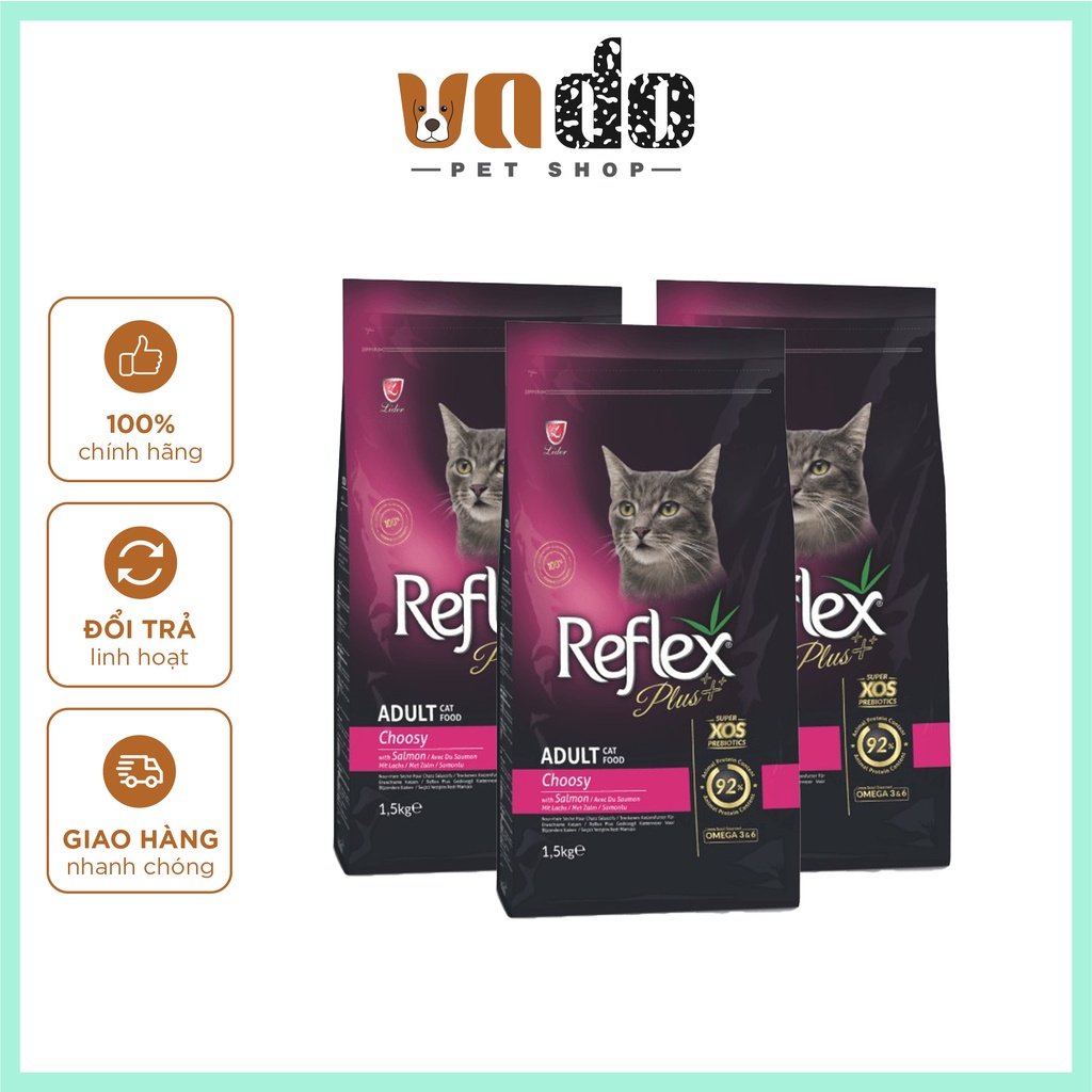 [Dành cho mèo KÉN ĂN] Hạt Reflex Choosy - Thức ăn dành cho mèo túi 1.5kg