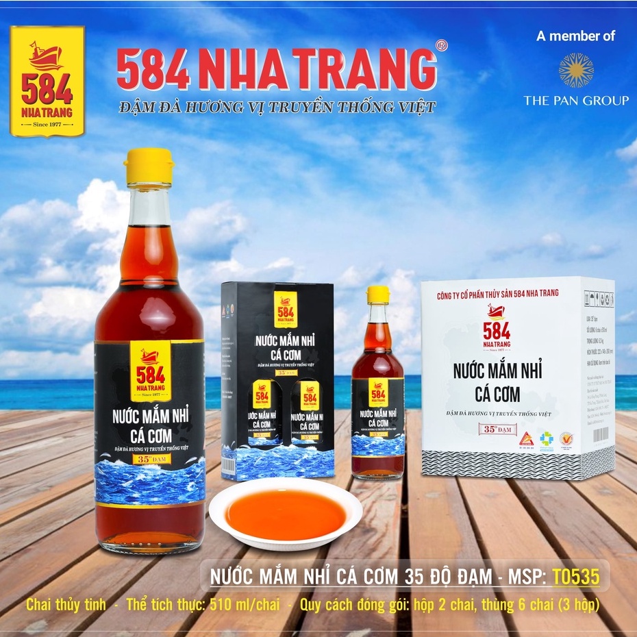 Hộp 2 Chai Nước Mắm Nhỉ Cá Cơm 584 Nha Trang 35 Độ Đạm