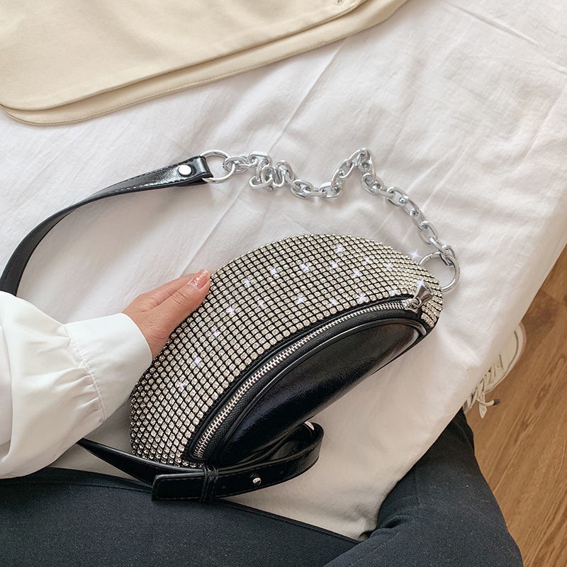 Túi Đeo Chéo Vai Đính Đá Kim Cương Toàn Diện Thời Trang Mùa Xuân Mới Cho Nữ