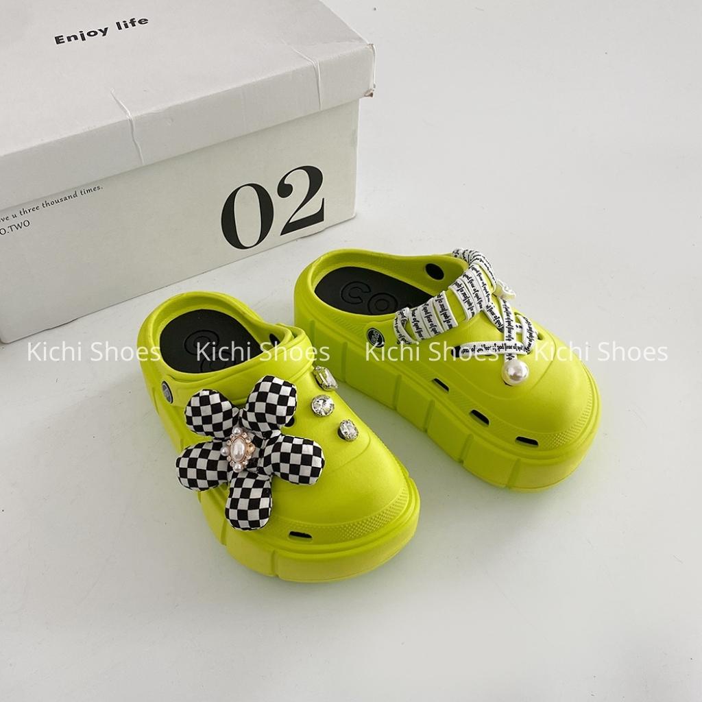 Dép sục crocs HÀNG CHÍNH HÃNG đế cao dày phiên bản đặc biệt mẫu mới nhất 2022 Giày sục sandal phong cách ulzzang Kichi