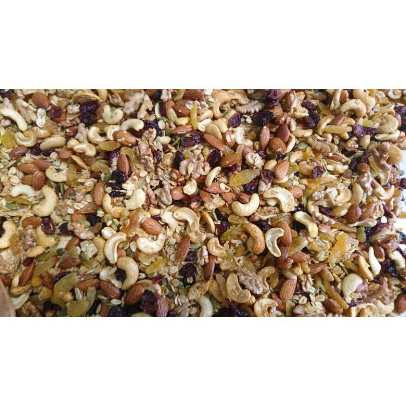 500GRAM NGŨ CỐC GRANOLA HANDMADE (NGŨ CỐC ĂN KIÊNG, ĂN SÁNG,NGŨ CỐC NGUYÊN HẠT,HẠNH NHÂN,ÓC CHÓ,HẠT ĐIỀU,HẠT BÍ,K MACCA)