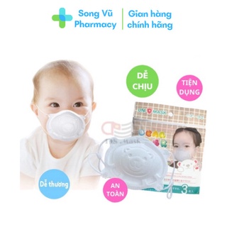 Set 3 cái khẩu trang gấu uni mask cho bé từ 0-2 tuổi