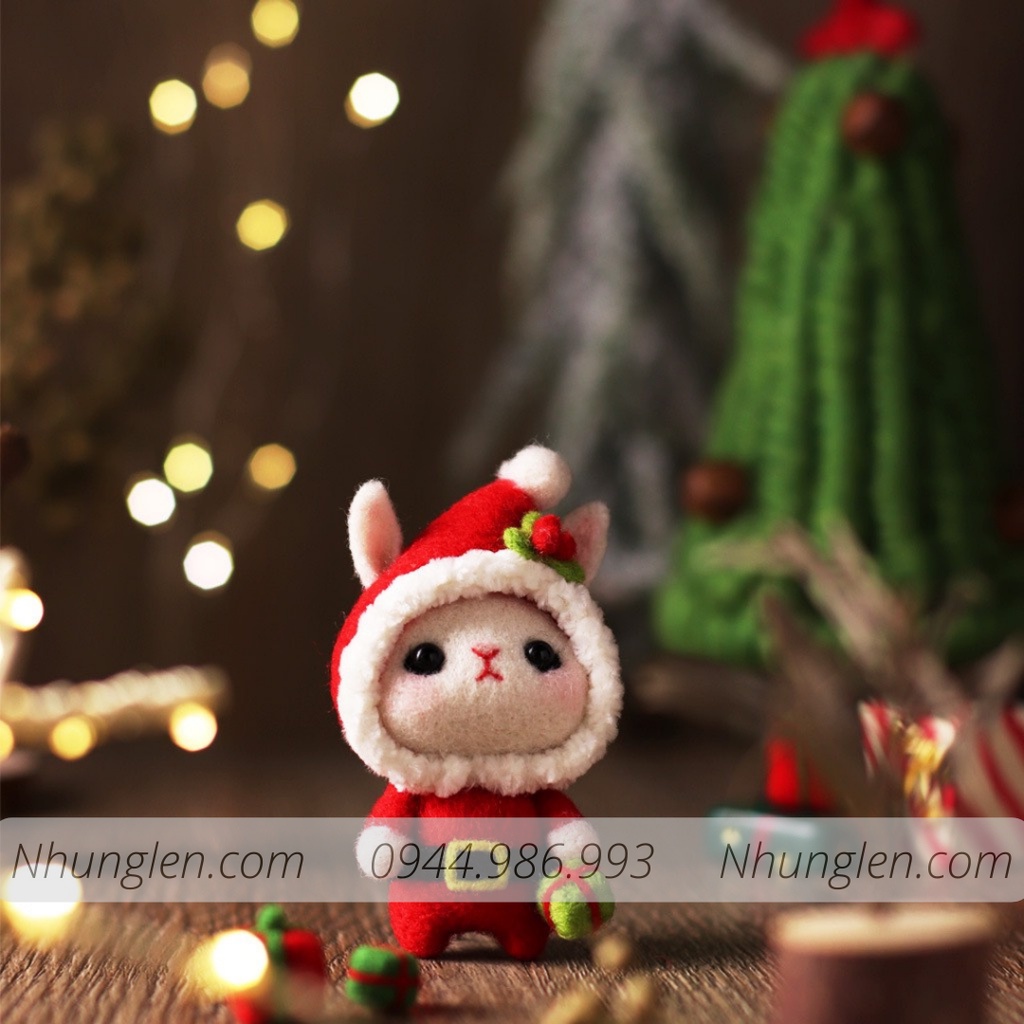 [NOEL] Bộ len chọc làm quà Giáng Sinh đơn giản - Có hướng dẫn và video - Needle felting Christmas Gift